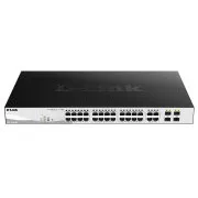 D-Link DGS-1210-28P 28 portos Gigabit Smart  PoE switch, 24x GbE PoE , 4x RJ45/SFP, PoE 193W