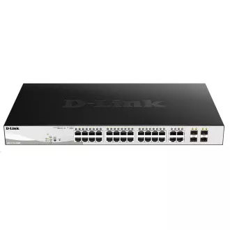 D-Link DGS-1210-28MP 28 portos Gigabit Smart  PoE kapcsoló, 24x GbE PoE , 4x RJ45/SFP, PoE 370 W