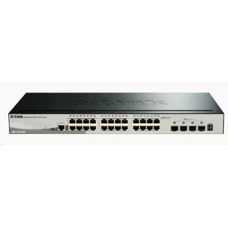 D-Link DGS-1510-28X 28 portos Gigabites, halmozható intelligens menedzselt kapcsoló, 24x gigabites RJ45, 4x 10G SFP