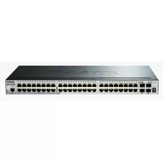 D-Link DGS-1510-52X 52 portos Gigabites, halmozható intelligens menedzselt kapcsoló, 48x gigabites RJ45, 4x 10G SFP
