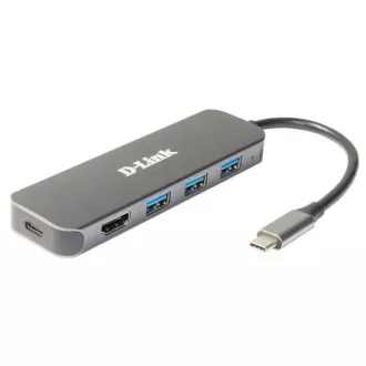 D-Link DUB-2333 USB-C hub HDMI-vel és 3x USB3.0-val, mini dokkolóállomással