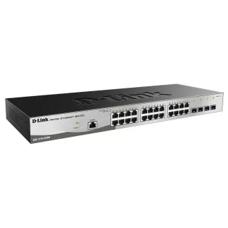 D-Link DGS-1210-28/ME 28 portos Gigabit Metro Ethernet Smart Switch, 24x GbE, 4x SFP, ventilátor nélkül