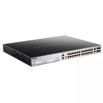 D-Link DGS-3130-30PS/E L3 Stackable Managed Gigabit PoE Switch, 24x PoE gigabit, 2x 10GBASE-T, 4x SFP , 370W PoE