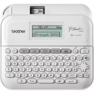 BROTHER címkenyomtató PT-D410 - 18mm, TZe USB szalagok, asztali modell, AA elemes működés 6db