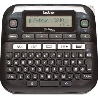 BROTHER címkenyomtató PT-D210VP - 12mm, TZe szalagok tokban - fogantyú