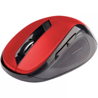 C-TECH egér WLM-02, fekete-piros, vezeték nélküli, 1600DPI, 6 gomb, USB nano vevő