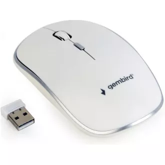 GEMBIRD egér MUSW-4B-01, fehér, vezeték nélküli, USB nano vevő GEMBIRD egér MUSW-4B-01, fehér, vezeték nélküli, USB nano vevő