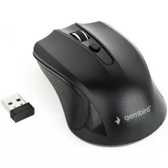 GEMBIRD egér MUSW-4B-04, fekete, vezeték nélküli, USB nano vevő GEMBIRD egér MUSW-4B-04, fekete, vezeték nélküli, USB nano vevő