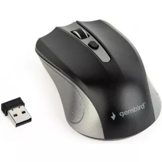 GEMBIRD egér MUSW-4B-04-GB, szürke-fekete, vezeték nélküli, USB nano vevő