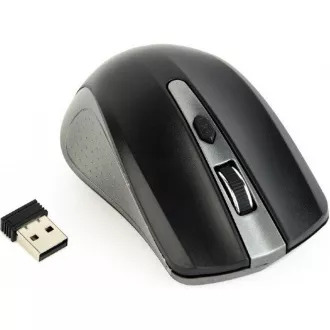 GEMBIRD egér MUSW-4B-04-GB, szürke-fekete, vezeték nélküli, USB nano vevő