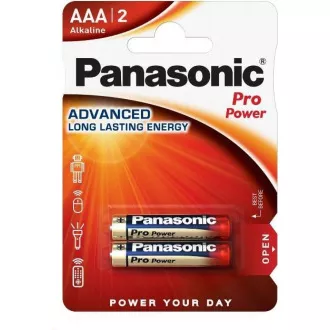 PANASONIC alkáli elemek Pro Power LR03PPG / 2BP AAA 1,5V (buborékfólia 2db)