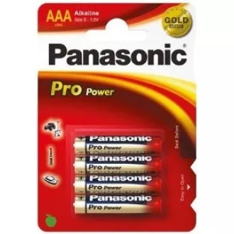 PANASONIC alkáli elemek Pro Power LR03PPG / 4BP AAA 1,5V (buborékfólia 4db)