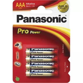 PANASONIC alkáli elemek Pro Power LR03PPG / 4BP AAA 1,5V (buborékfólia 4db)