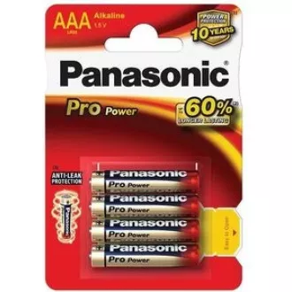 PANASONIC alkáli elemek Pro Power LR03PPG / 4BP AAA 1,5V (buborékfólia 4db)