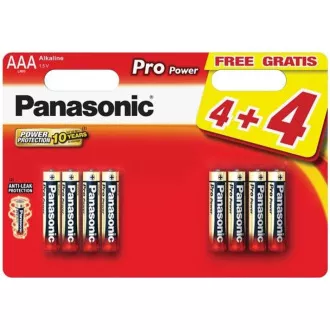 PANASONIC alkáli elemek - Pro Power AAA 4 4F 1, 5V csomag - 8db