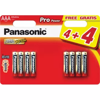 PANASONIC alkáli elemek - Pro Power AAA 4 4F 1, 5V csomag - 8db