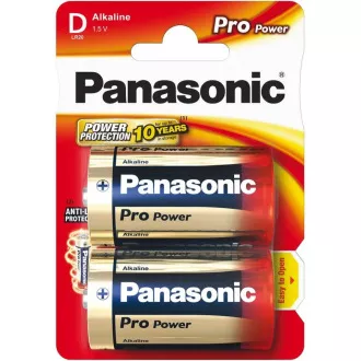 PANASONIC alkáli elemek Pro Power LR20PPG / 2BP D 1, 5V (buborékfólia 2db)