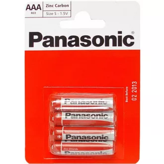 PANASONIC cink-szén akkumulátorok vörös cink R03RZ / 4BP EU AAA 1,5V (buborékfólia 4db)