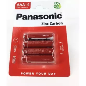 PANASONIC cink-szén akkumulátorok vörös cink R03RZ / 4BP EU AAA 1,5V (buborékfólia 4db)
