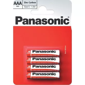 PANASONIC cink-szén akkumulátorok vörös cink R03RZ / 4BP EU AAA 1,5V (buborékfólia 4db)