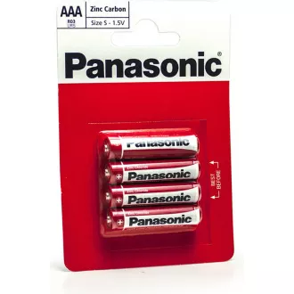 PANASONIC cink-szén akkumulátorok vörös cink R03RZ / 4BP EU AAA 1,5V (buborékfólia 4db)