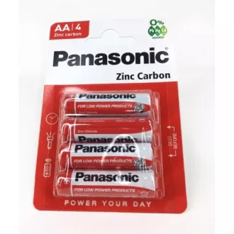 PANASONIC cink-szén akkumulátorok vörös cink R6RZ / 4BP EU AA 1,5V (buborékfólia 4db)
