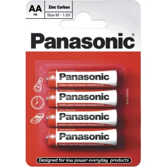 PANASONIC cink-szén akkumulátorok vörös cink R6RZ / 4BP EU AA 1,5V (buborékfólia 4db)