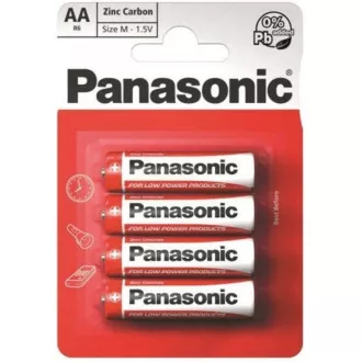 PANASONIC cink-szén akkumulátorok vörös cink R6RZ / 4BP EU AA 1,5V (buborékfólia 4db)