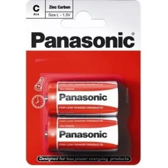 PANASONIC cink-szén akkumulátorok vörös cink R14RZ / 2BP EU C 1,5V (buborékfólia 2db)