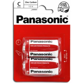 PANASONIC cink-szén akkumulátorok vörös cink R14RZ / 2BP EU C 1,5V (buborékfólia 2db)
