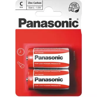 PANASONIC cink-szén akkumulátorok vörös cink R14RZ / 2BP EU C 1,5V (buborékfólia 2db)