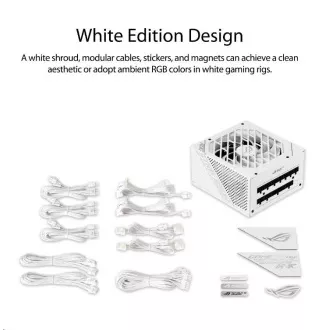 ASUS tápegység ROG-STRIX-850G-WHITE, 850W, 80 Gold, moduláris, moduláris ASUS tápegység ROG-STRIX-850G-WHITE, 850W, 80 Gold, moduláris, moduláris