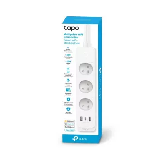 TP-Link Tapo P300 intelligens WiFi hosszabbító kábel (3x230V, 2xUSB-A, 1xUSB-C, 2300W, 10A, 2, 4 GHz, BT)