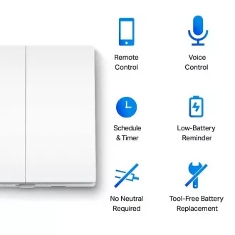 TP-Link Tapo S220 intelligens egyirányú, 2 pólusú kapcsoló