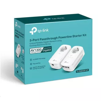 TP-Link TL-PA8033P KIT áthaladó powerline szett (AV1300, 3xGbE, 1xGbE, HomePlug AV2)
