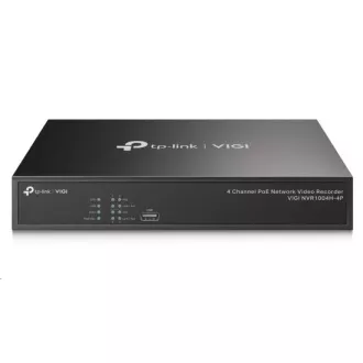 TP-Link VIGI NVR1004H-4P, videorögzítő, 4 csatorna, 4xPoE, 1xSATA, 1x100Mb/s LAN, 2xUSB2.0, 1xHDMI, 1xVGA, 1xVGA