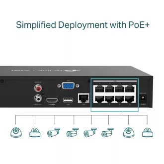TP-Link VIGI NVR1008H-8P, videorögzítő, 8 csatorna, 8xPoE, 1x100Mb/s LAN, 1xVGA, 1xHDMI, 2xUSB2.0 TP-Link VIGI NVR1008H-8P, videorögzítő, 8 csatorna, 8xPoE, 1x100Mb/s LAN, 1xVGA, 1xHDMI, 2xUSB2.0
