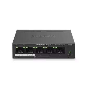 MERCUSYS switch MS105GP (5xGbE, 4xPoE , 65W, ventilátor nélküli)