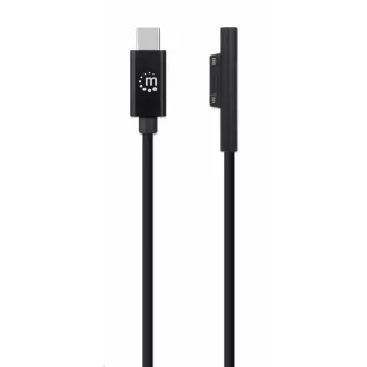 Manhattan töltőkábel, Surface Connect és USB-C töltőkábel (M/M), 15 V / 3 A, 1,8 m, fekete, 1,8 m, fekete