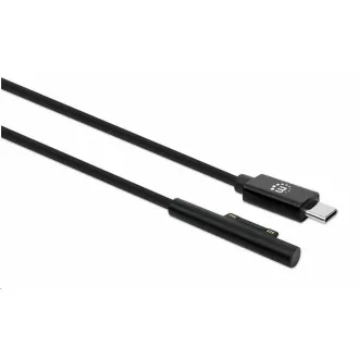 Manhattan töltőkábel, Surface Connect és USB-C töltőkábel (M/M), 15 V / 3 A, 1,8 m, fekete, 1,8 m, fekete