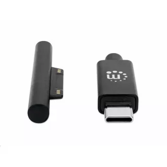 Manhattan töltőkábel, Surface Connect és USB-C töltőkábel (M/M), 15 V / 3 A, 1,8 m, fekete, 1,8 m, fekete