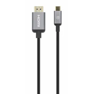 Manhattan USB-C HDMI kábel, USB-C csatlakozó HDMI csatlakozóra, 1m, fekete