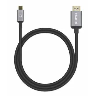 Manhattan USB-C HDMI kábel, USB-C csatlakozó HDMI csatlakozóra, 2m, fekete