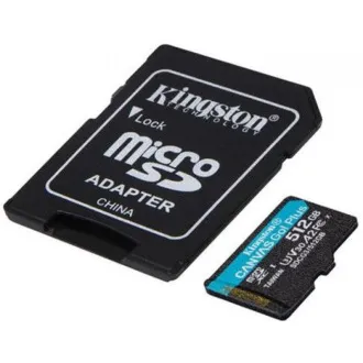 Kingston MicroSDXC kártya 512GB Canvas Go! Plus, R:170/W:90MB/s, Class 10, UHS-I, U3, V30, A2   Adapter - Használt