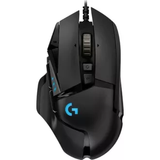 Logitech G502 Hero Gaming egér, USB, vezetékes USB, 16000 DPI, fekete