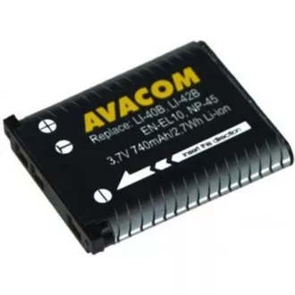 AVACOM Olympus Li-40B, Li-42B, Fujifilm NP-45, Nikon EN-EL10 Li-Ion 3.7V 740mAh 2.7Wh Li-Ion 3.7V 740mAh 2.7Wh