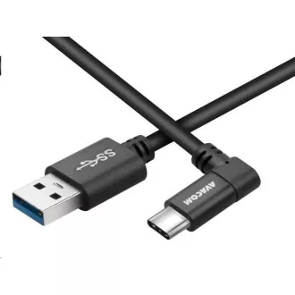 USB adat- és töltőkábel - USB Type-C, 100cm, 90°-os csatlakozó, fekete USB adat- és töltőkábel - USB Type-C, 100cm, 90°-os csatlakozó, fekete