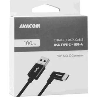 USB adat- és töltőkábel - USB Type-C, 100cm, 90°-os csatlakozó, fekete USB adat- és töltőkábel - USB Type-C, 100cm, 90°-os csatlakozó, fekete