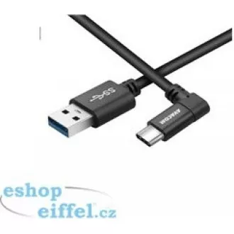 USB adat- és töltőkábel - USB Type-C, 100cm, 90°-os csatlakozó, fekete USB adat- és töltőkábel - USB Type-C, 100cm, 90°-os csatlakozó, fekete