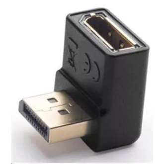 PremiumCord DisplayPort 1.2 lefelé ívelt adapter 90°, hím/női, aranyozott csatlakozókkal